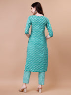 Ethnic Motifs Printed Casual Wear Cotton Kurta With Pant & Dupatta, Multicolor - Hiral Fashion | Grocsy