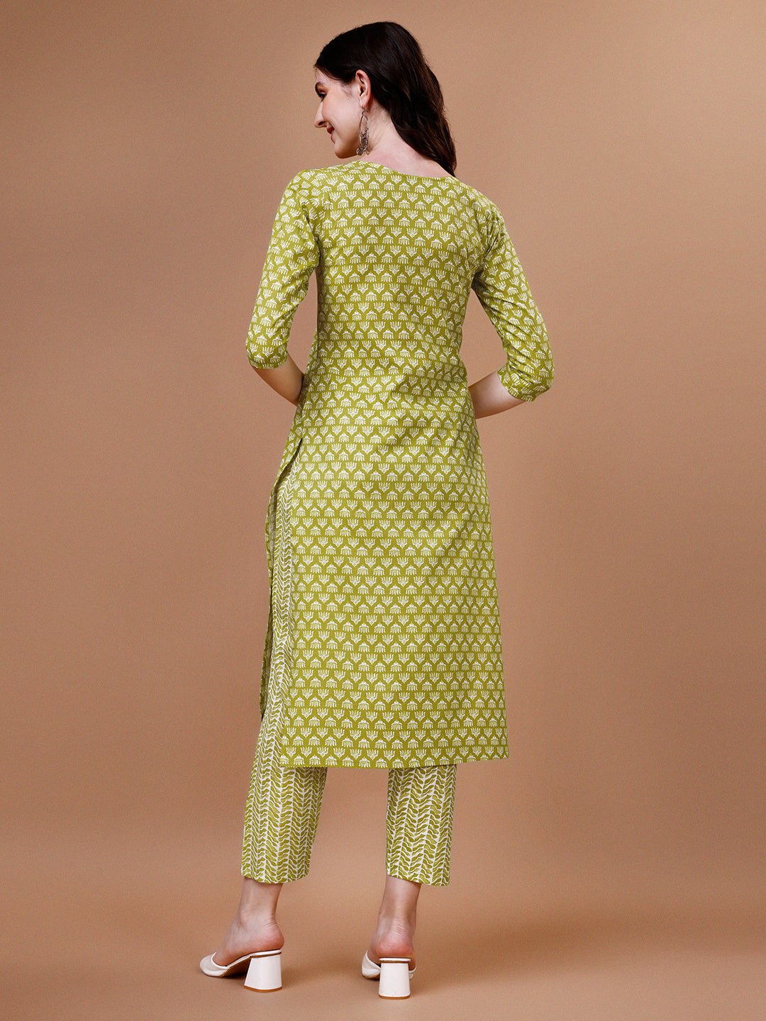 Ethnic Motifs Printed Casual Wear Cotton Kurta With Pant & Dupatta, Multicolor - Hiral Fashion | Grocsy