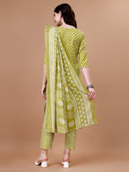 Ethnic Motifs Printed Casual Wear Cotton Kurta With Pant & Dupatta, Multicolor - Hiral Fashion | Grocsy