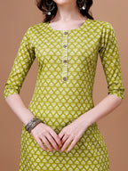 Ethnic Motifs Printed Casual Wear Cotton Kurta With Pant & Dupatta, Multicolor - Hiral Fashion | Grocsy