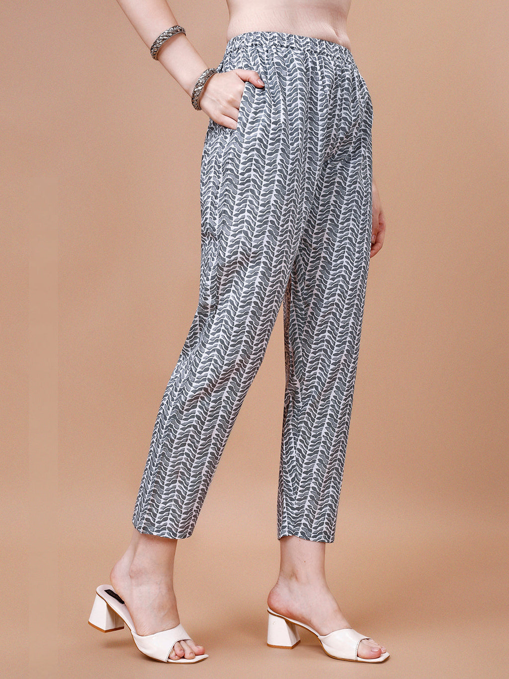Ethnic Motifs Printed Casual Wear Cotton Kurta With Pant & Dupatta, Multicolor - Hiral Fashion | Grocsy