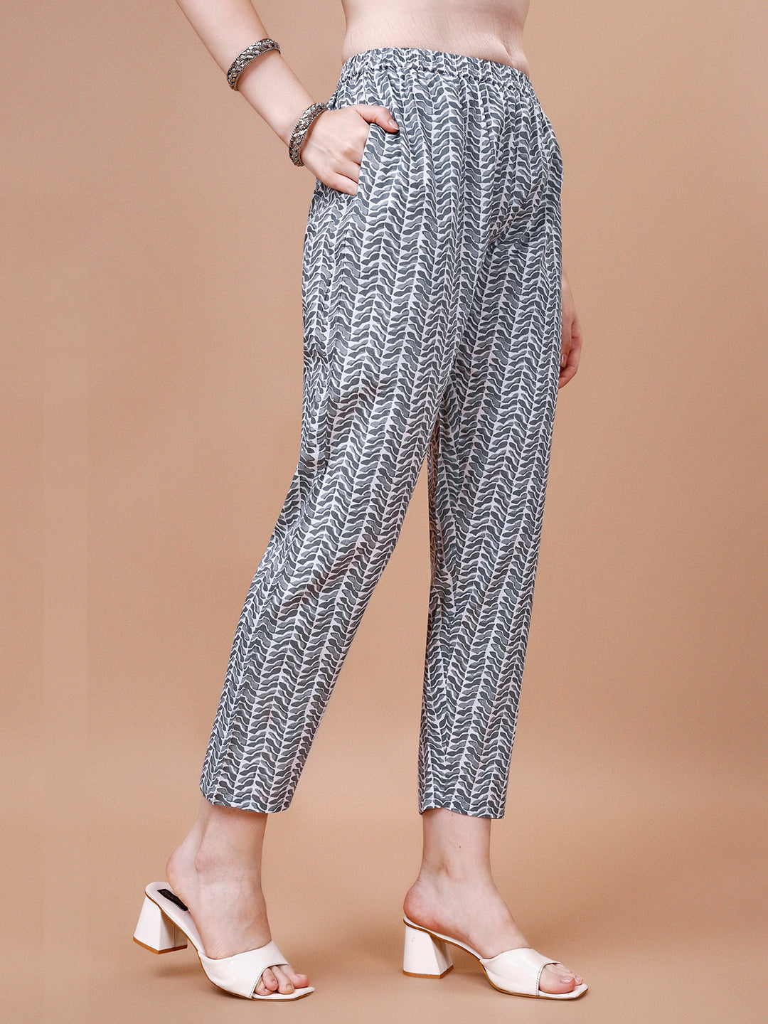 Ethnic Motifs Printed Casual Wear Cotton Kurta With Pant & Dupatta, Multicolor - Hiral Fashion | Grocsy