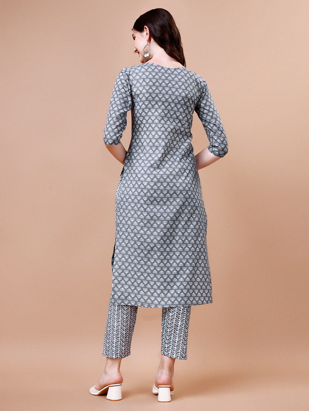 Ethnic Motifs Printed Casual Wear Cotton Kurta With Pant & Dupatta, Multicolor - Hiral Fashion | Grocsy