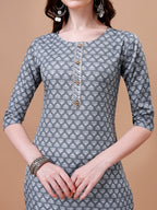 Ethnic Motifs Printed Casual Wear Cotton Kurta With Pant & Dupatta, Multicolor - Hiral Fashion | Grocsy
