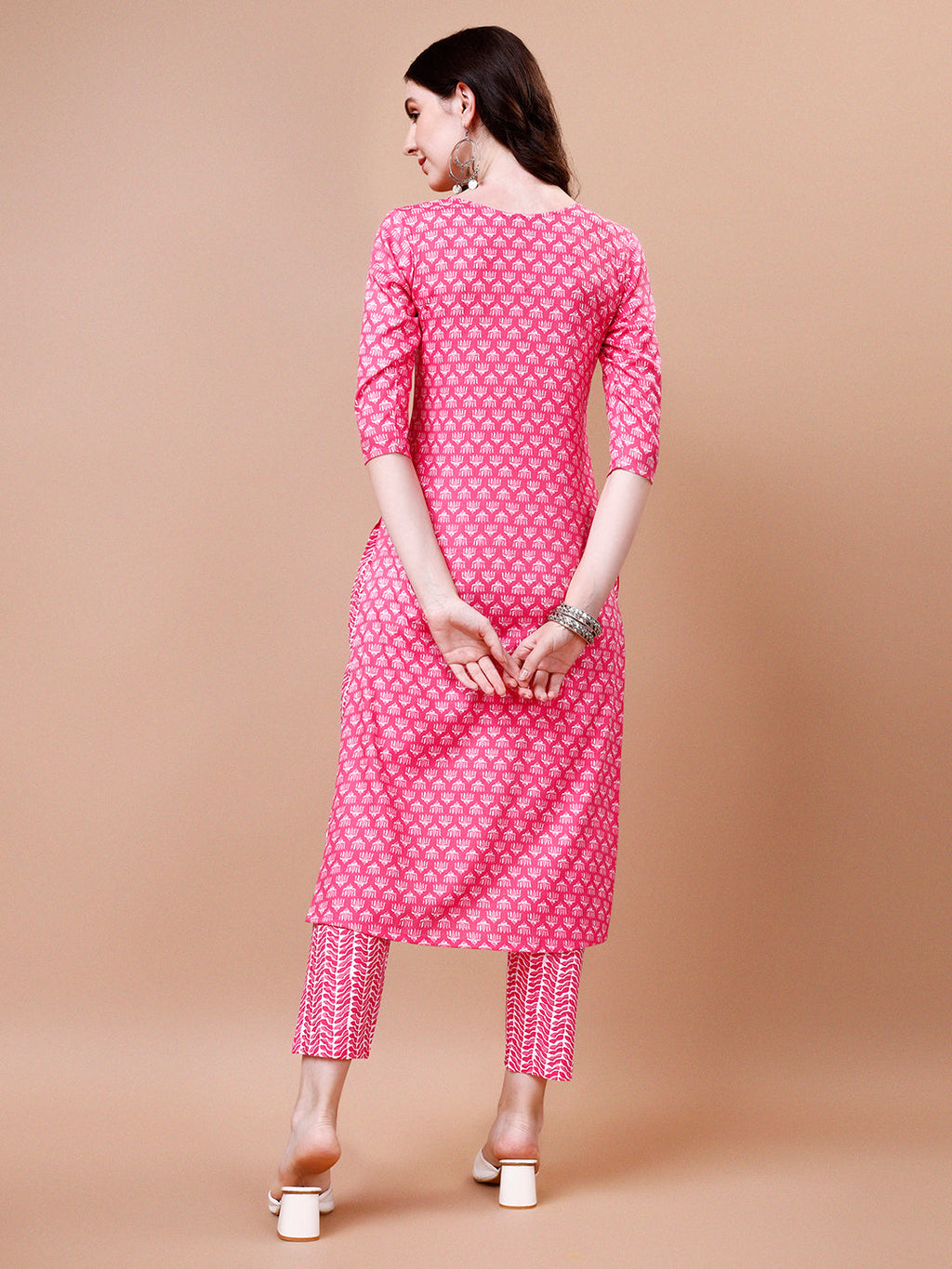 Ethnic Motifs Printed Casual Wear Cotton Kurta With Pant & Dupatta, Multicolor - Hiral Fashion | Grocsy