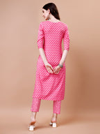 Ethnic Motifs Printed Casual Wear Cotton Kurta With Pant & Dupatta, Multicolor - Hiral Fashion | Grocsy