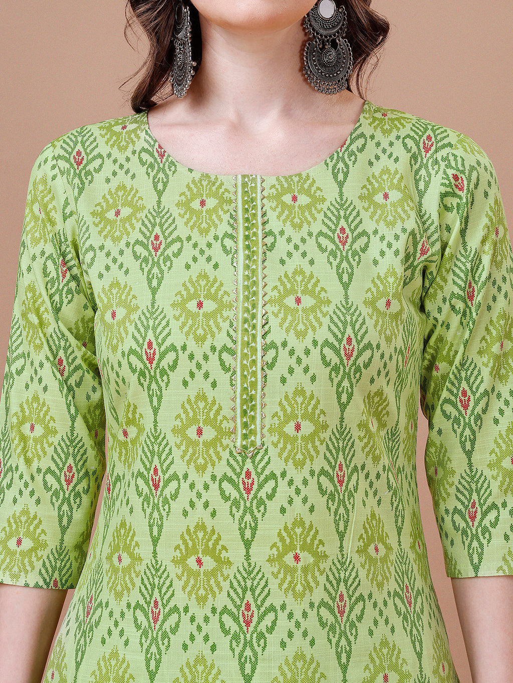 Printed Cotton Kurta With Pant & Dupatta, Multicolor - Hiral Fashion | Grocsy