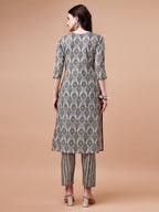 Printed Cotton Kurta With Pant & Dupatta, Multicolor - Hiral Fashion | Grocsy