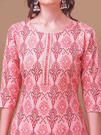 Printed Cotton Kurta With Pant & Dupatta, Multicolor - Hiral Fashion | Grocsy
