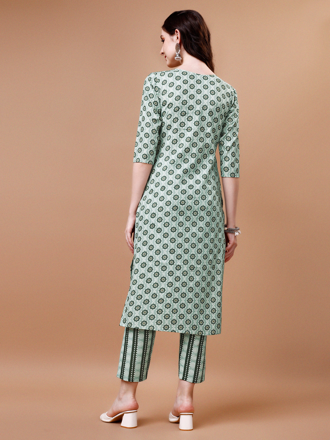 Floral Printed Cotton Kurta With Pant & Dupatta, Multicolor - Hiral Fashion | Grocsy