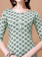 Floral Printed Cotton Kurta With Pant & Dupatta, Multicolor - Hiral Fashion | Grocsy