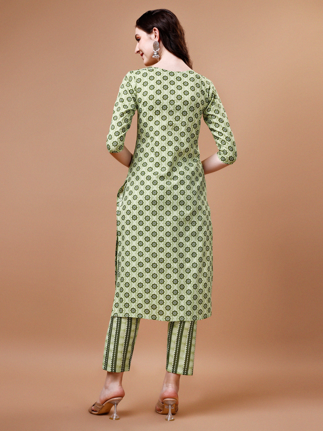 Floral Printed Cotton Kurta With Pant & Dupatta, Multicolor - Hiral Fashion | Grocsy