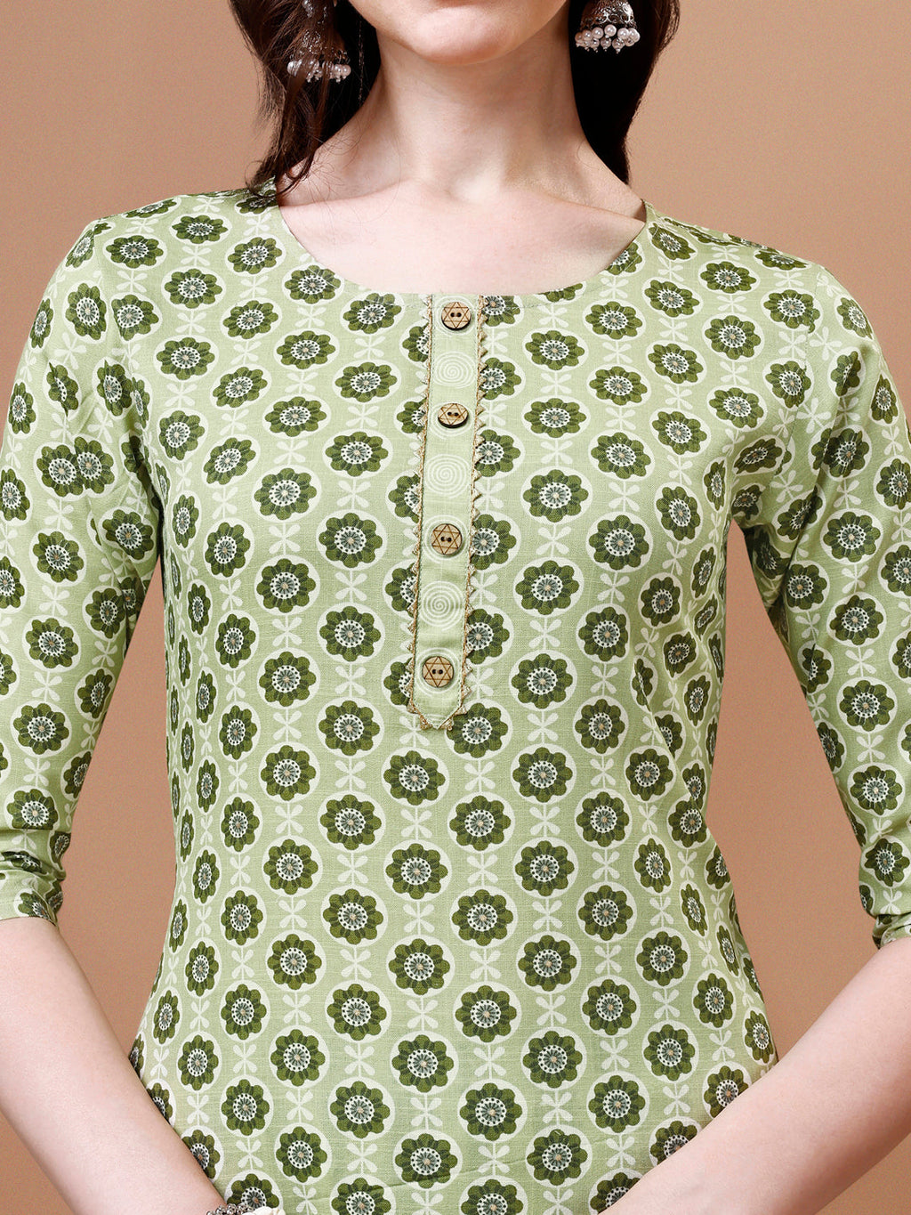 Floral Printed Cotton Kurta With Pant & Dupatta, Multicolor - Hiral Fashion | Grocsy