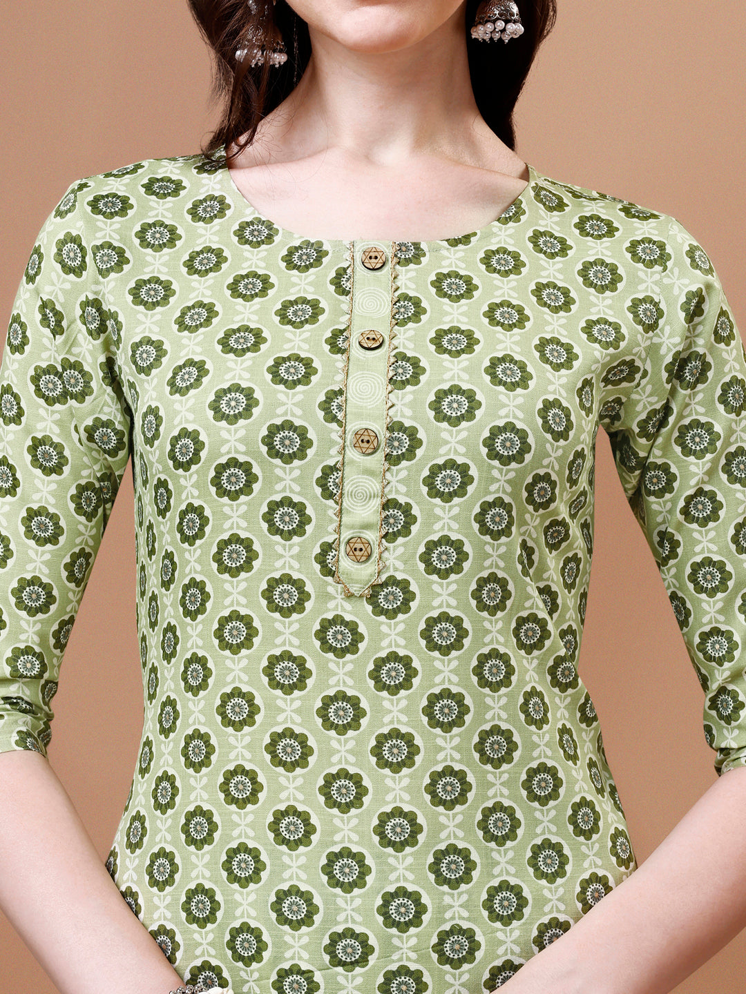Floral Printed Cotton Kurta With Pant & Dupatta, Multicolor - Hiral Fashion | Grocsy