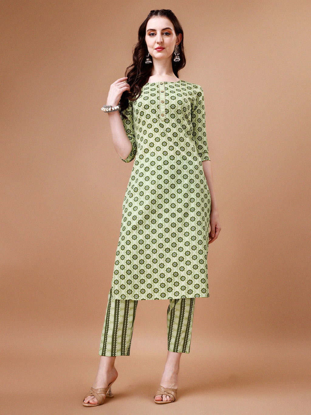 Floral Printed Cotton Kurta With Pant & Dupatta, Multicolor - Hiral Fashion | Grocsy