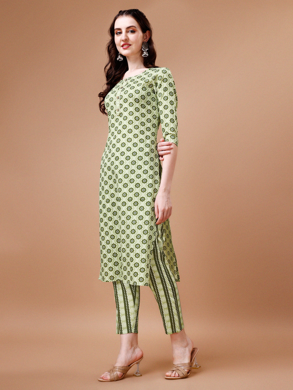 Floral Printed Cotton Kurta With Pant & Dupatta, Multicolor - Hiral Fashion | Grocsy