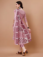 Floral Printed Cotton Kurta With Pant & Dupatta, Multicolor - Hiral Fashion | Grocsy