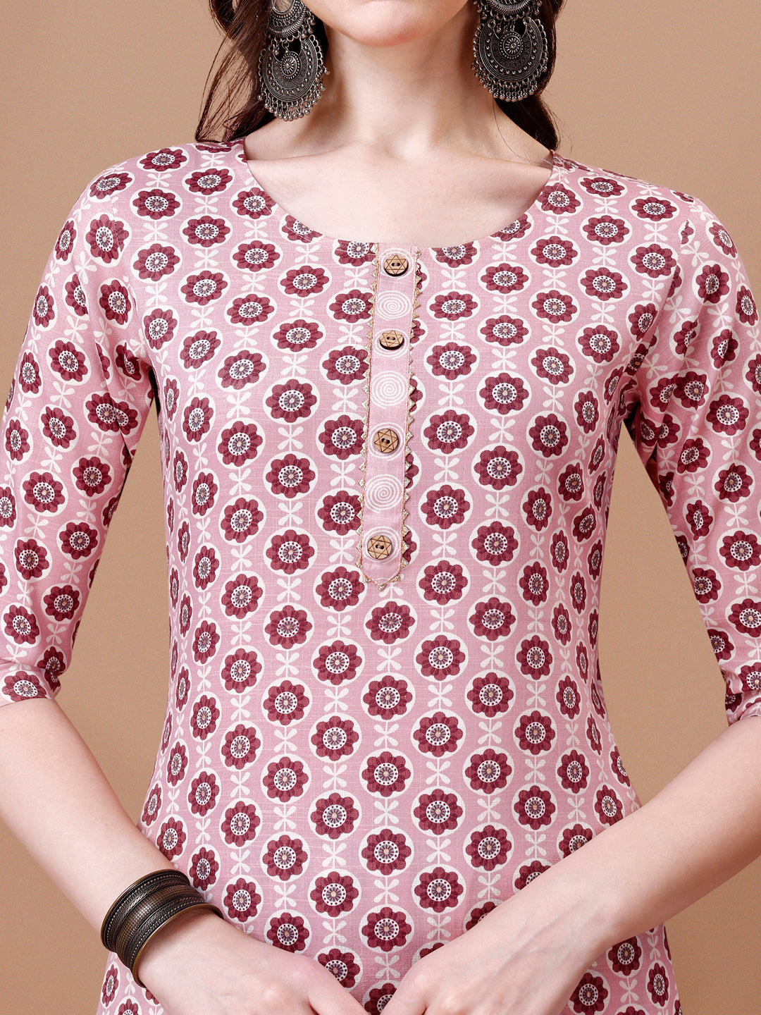 Floral Printed Cotton Kurta With Pant & Dupatta, Multicolor - Hiral Fashion | Grocsy