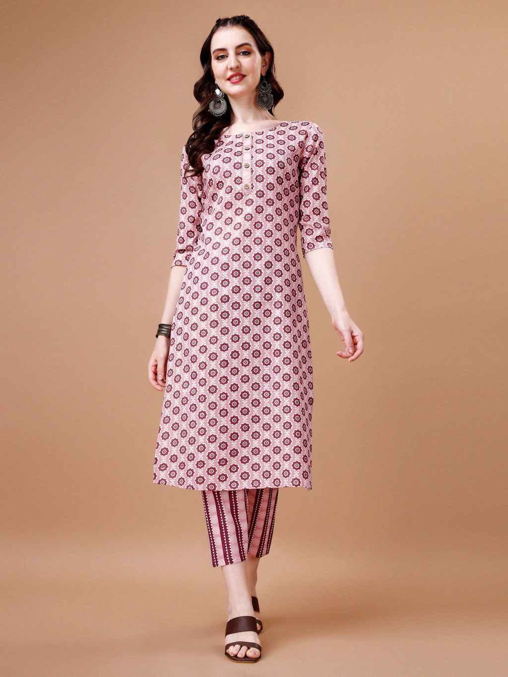 Floral Printed Cotton Kurta With Pant & Dupatta, Multicolor - Hiral Fashion | Grocsy