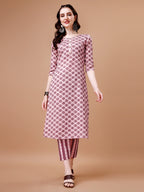 Floral Printed Cotton Kurta With Pant & Dupatta, Multicolor - Hiral Fashion | Grocsy