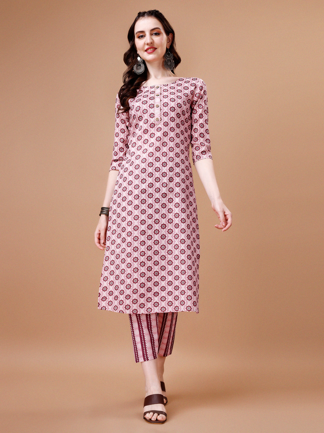Floral Printed Cotton Kurta With Pant & Dupatta, Multicolor - Hiral Fashion | Grocsy