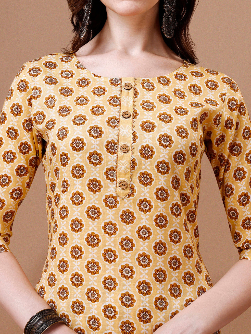Floral Printed Cotton Kurta With Pant & Dupatta, Multicolor - Hiral Fashion | Grocsy