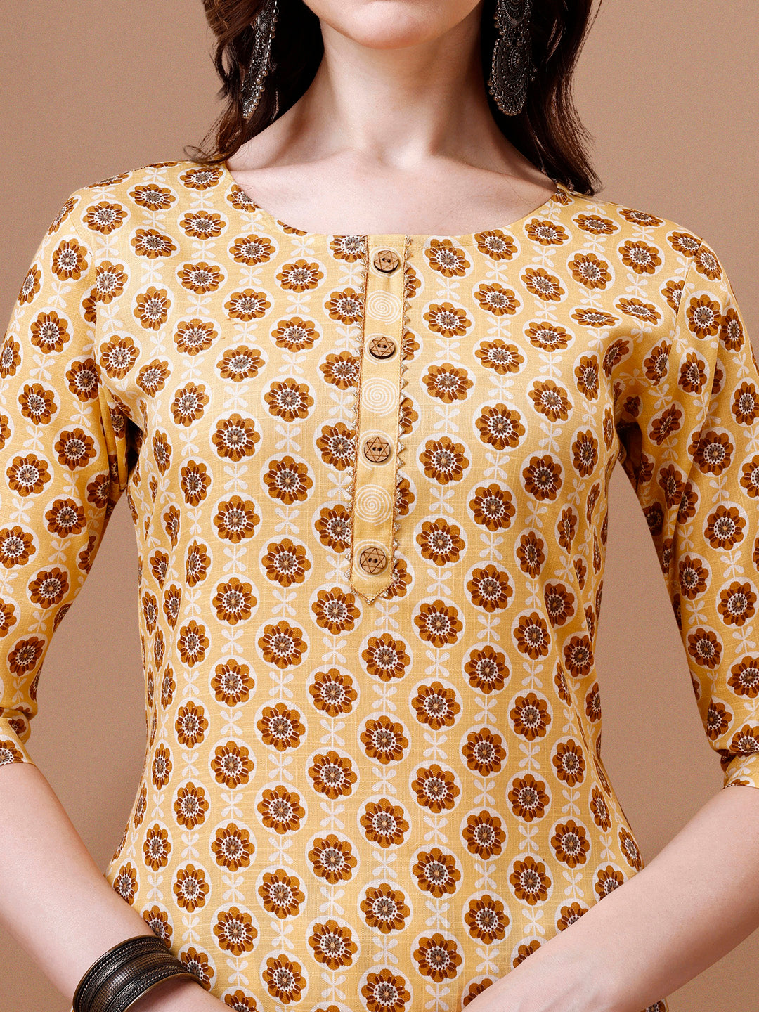 Floral Printed Cotton Kurta With Pant & Dupatta, Multicolor - Hiral Fashion | Grocsy