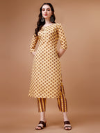 Floral Printed Cotton Kurta With Pant & Dupatta, Multicolor - Hiral Fashion | Grocsy