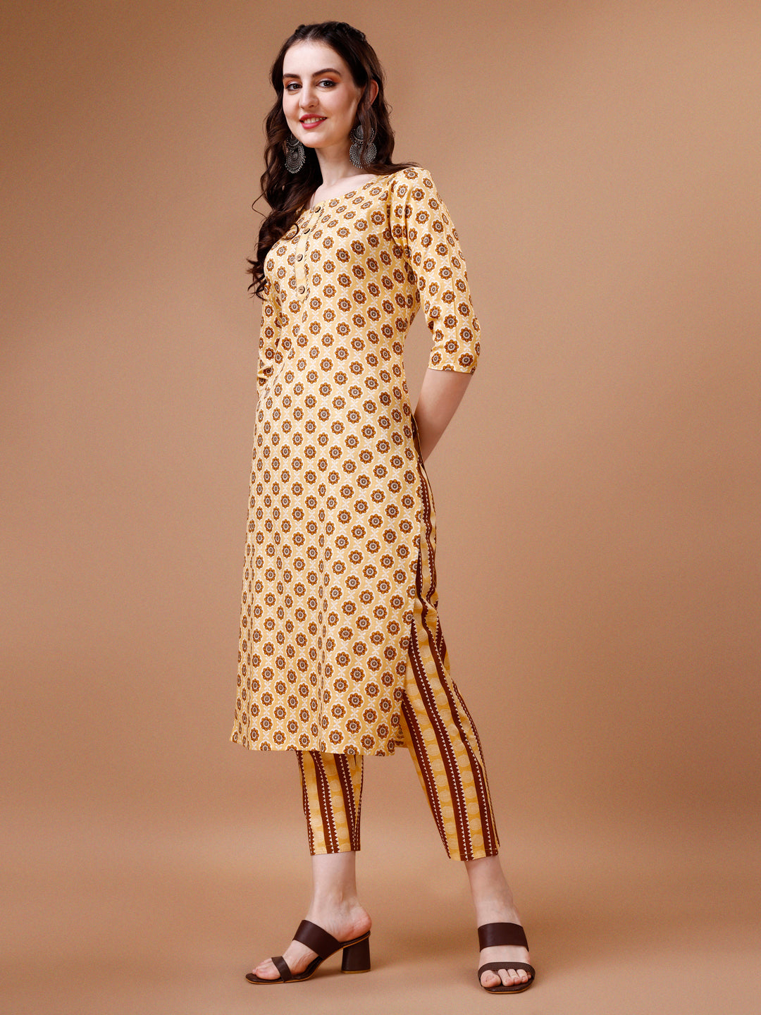 Floral Printed Cotton Kurta With Pant & Dupatta, Multicolor - Hiral Fashion | Grocsy