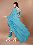 Floral Printed Kurta With Pant & Dupatta, Multicolor - Hiral Fashion | Grocsy