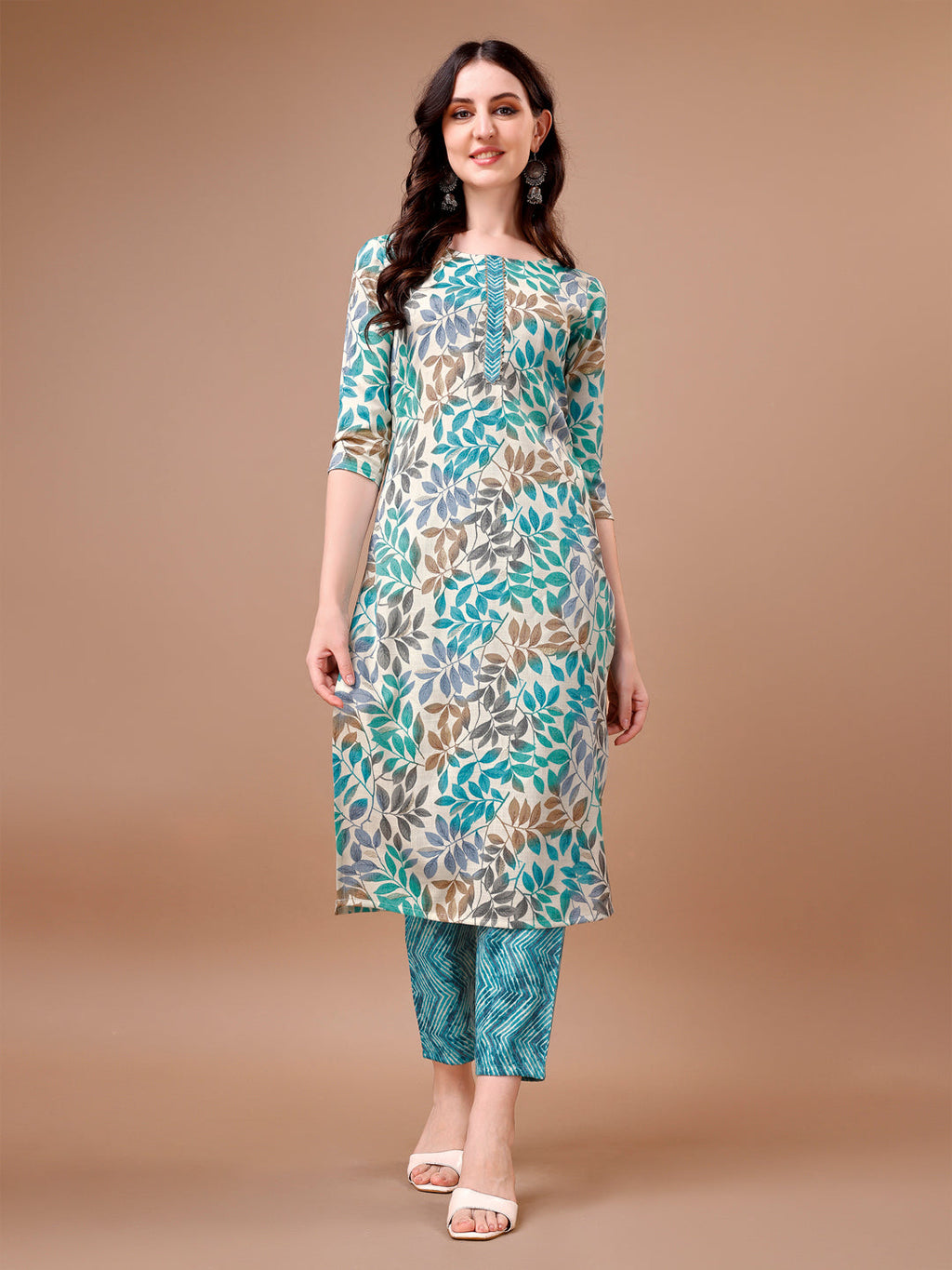 Floral Printed Kurta With Pant & Dupatta, Multicolor - Hiral Fashion | Grocsy
