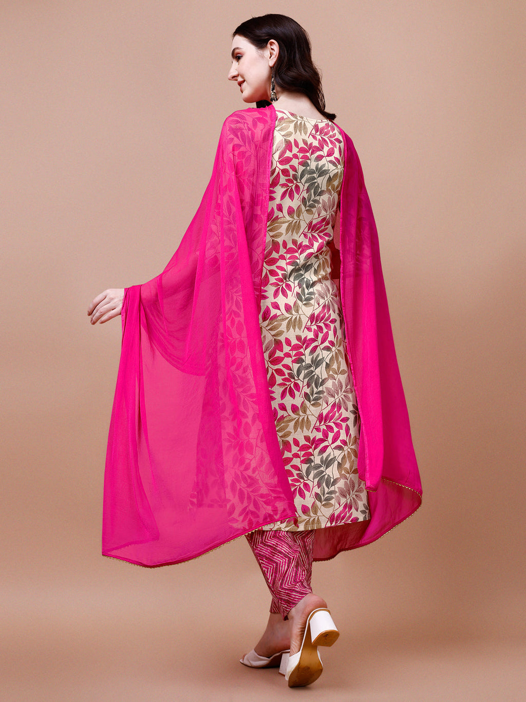 Floral Printed Kurta With Pant & Dupatta, Multicolor - Hiral Fashion | Grocsy