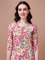 Floral Printed Kurta With Pant & Dupatta, Multicolor - Hiral Fashion | Grocsy
