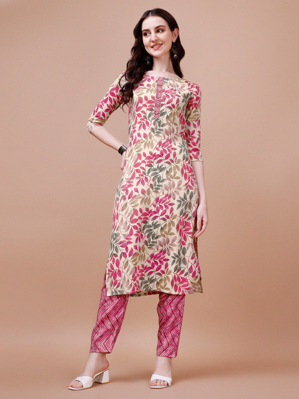 Floral Printed Kurta With Pant & Dupatta, Multicolor - Hiral Fashion | Grocsy