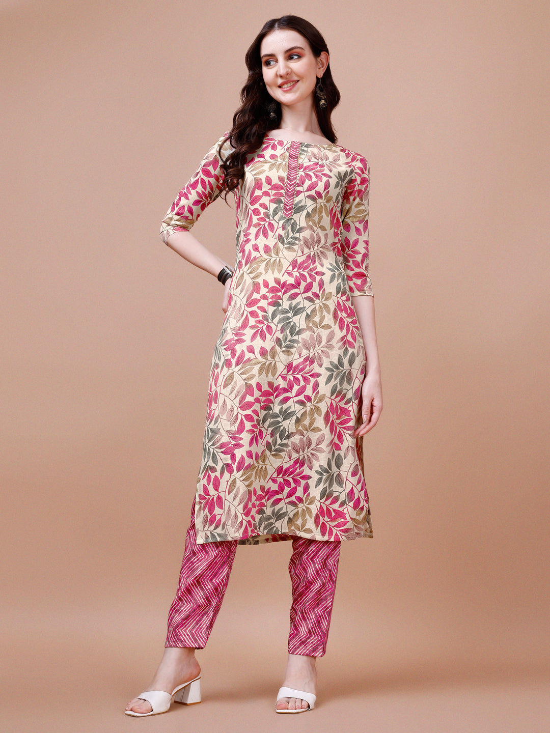 Floral Printed Kurta With Pant & Dupatta, Multicolor - Hiral Fashion | Grocsy