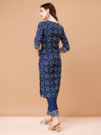 Printed Rayon Kurta With Pant & Dupatta, Multicolor - Hiral Fashion | Grocsy