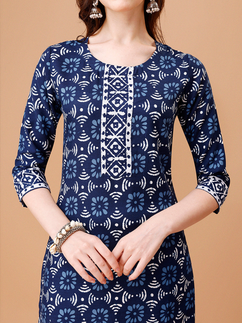 Printed Rayon Kurta With Pant & Dupatta, Multicolor - Hiral Fashion | Grocsy