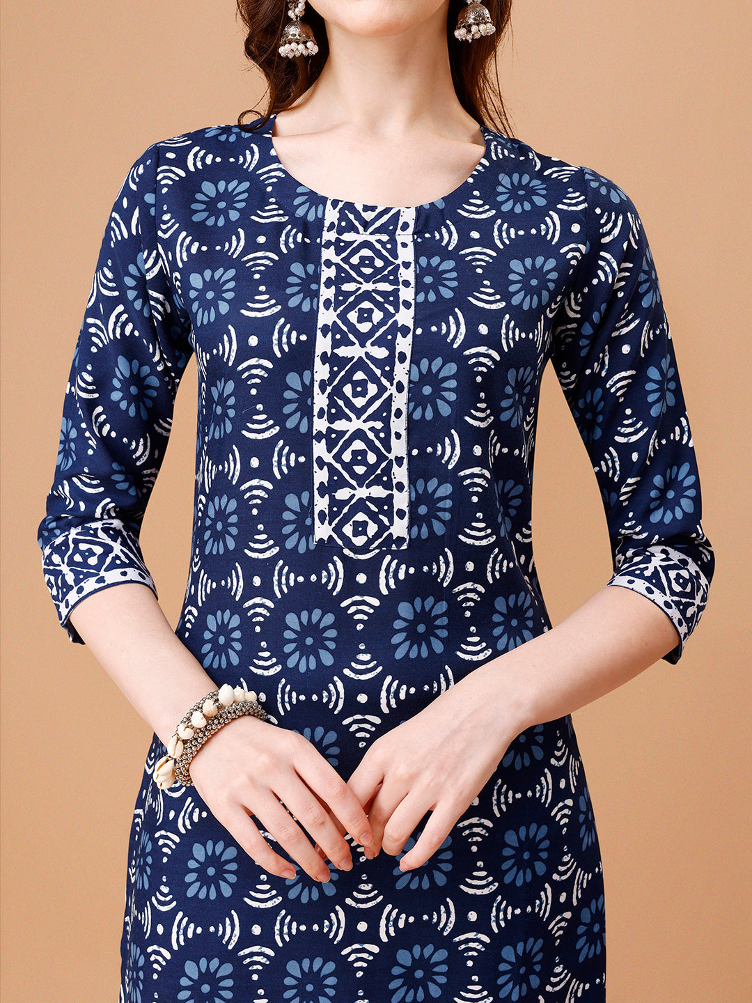 Printed Rayon Kurta With Pant & Dupatta, Multicolor - Hiral Fashion | Grocsy