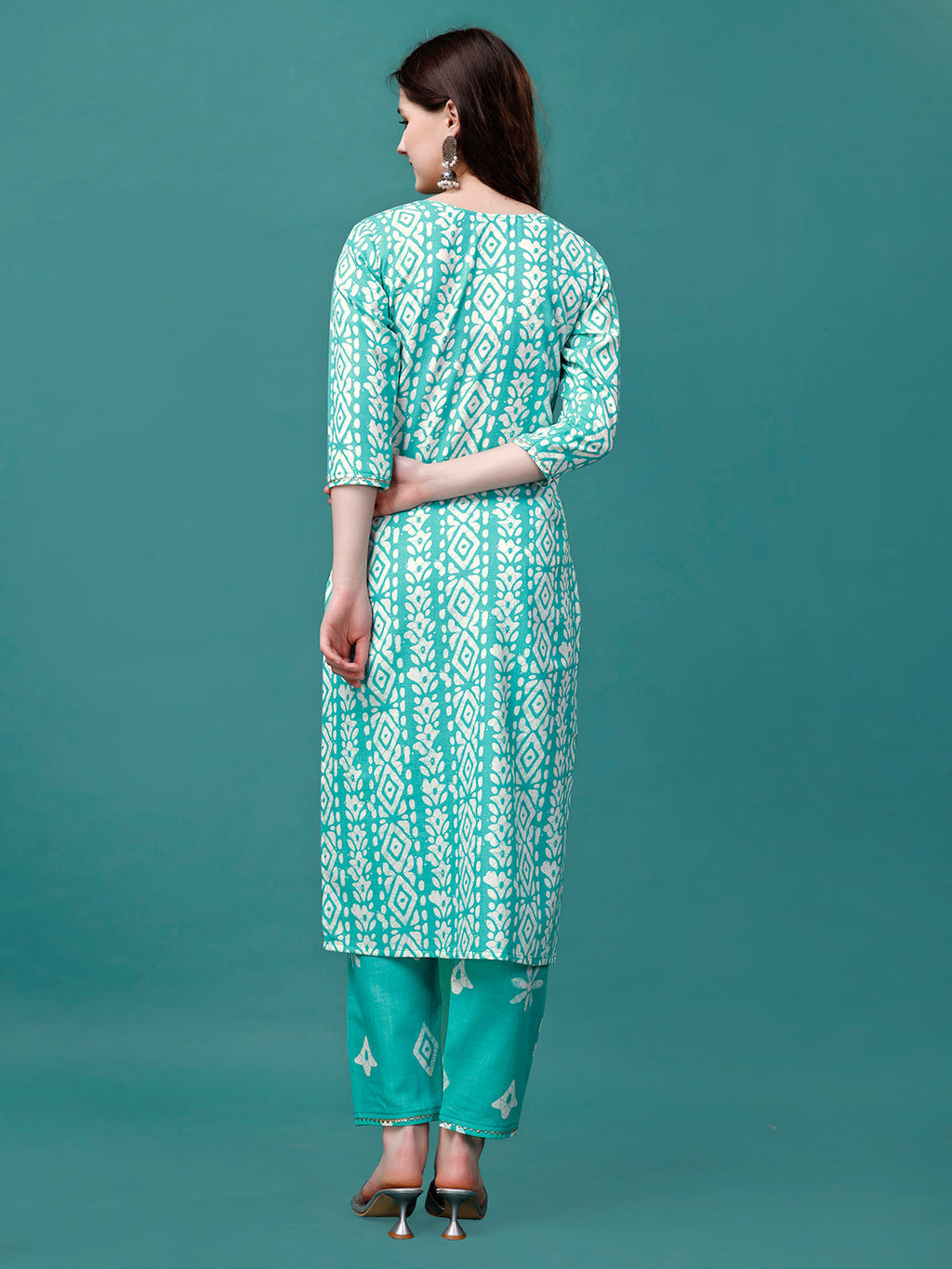 Bandhani Printed Cotton Kurta With Pant & Dupatta, Multicolor - Hiral Fashion | Grocsy