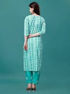 Bandhani Printed Cotton Kurta With Pant & Dupatta, Multicolor - Hiral Fashion | Grocsy