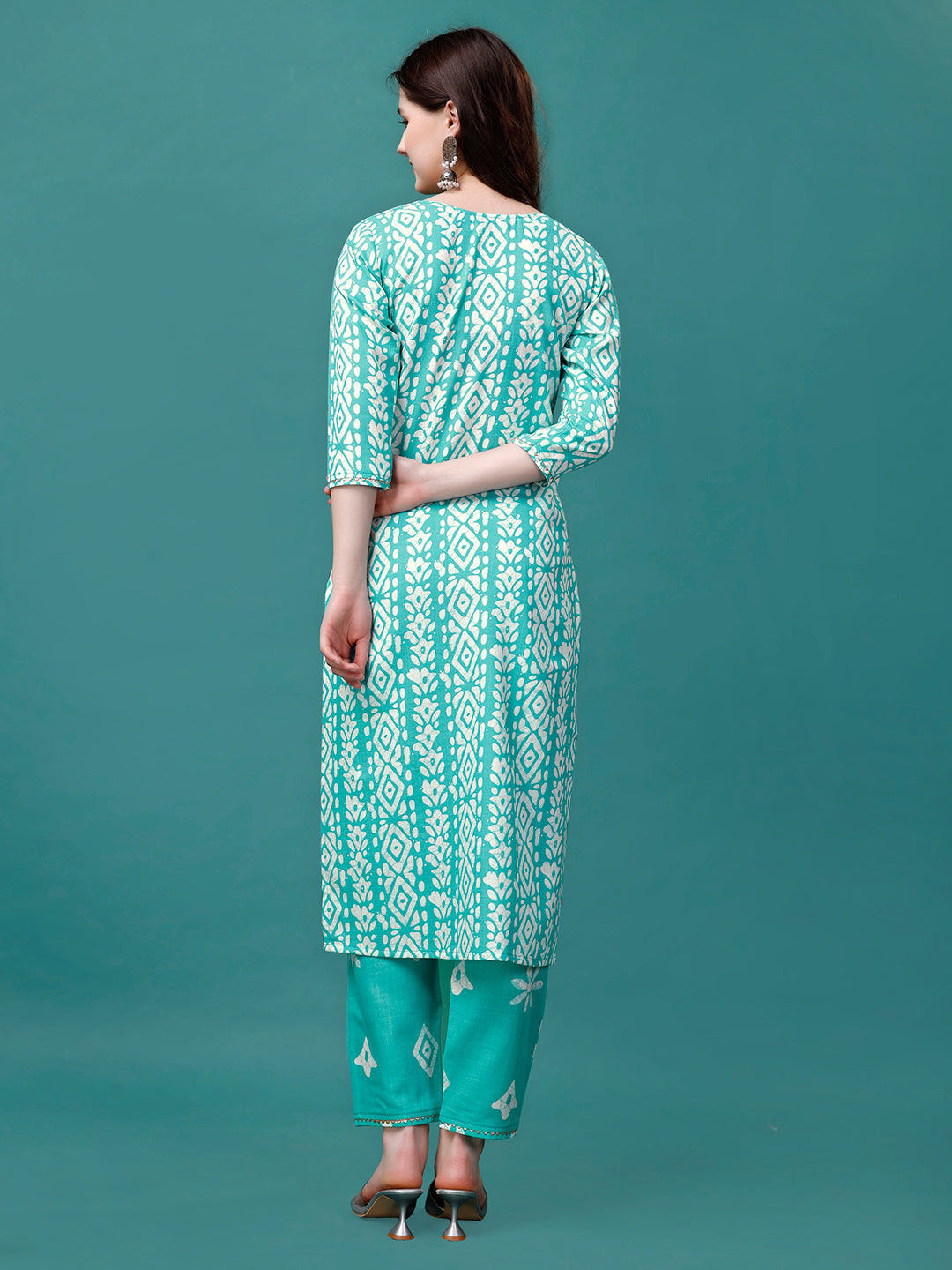 Bandhani Printed Cotton Kurta With Pant & Dupatta, Multicolor - Hiral Fashion | Grocsy