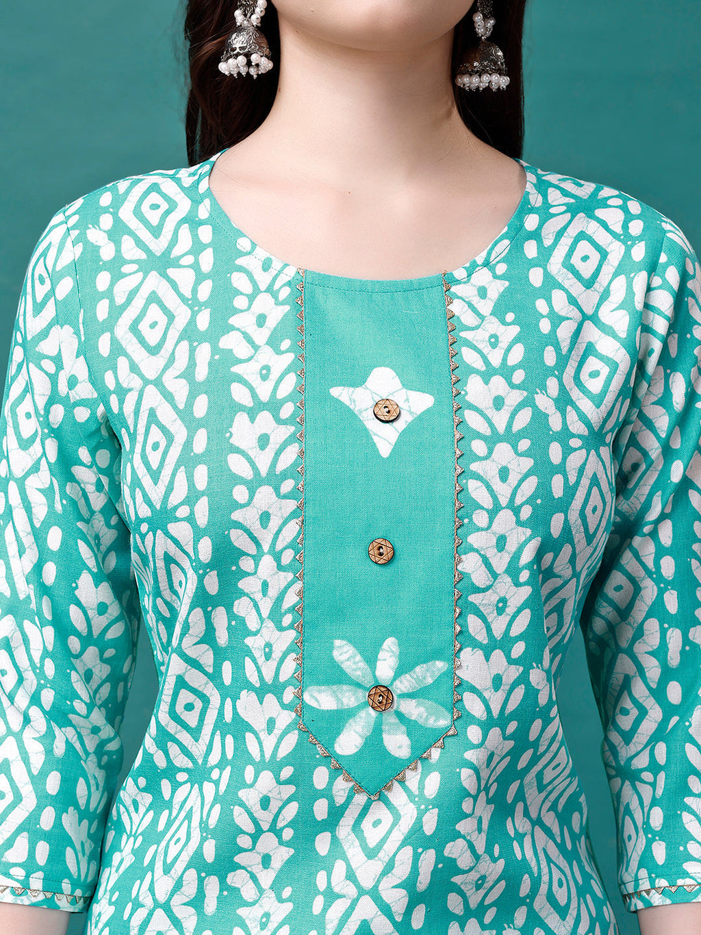 Bandhani Printed Cotton Kurta With Pant & Dupatta, Multicolor - Hiral Fashion | Grocsy