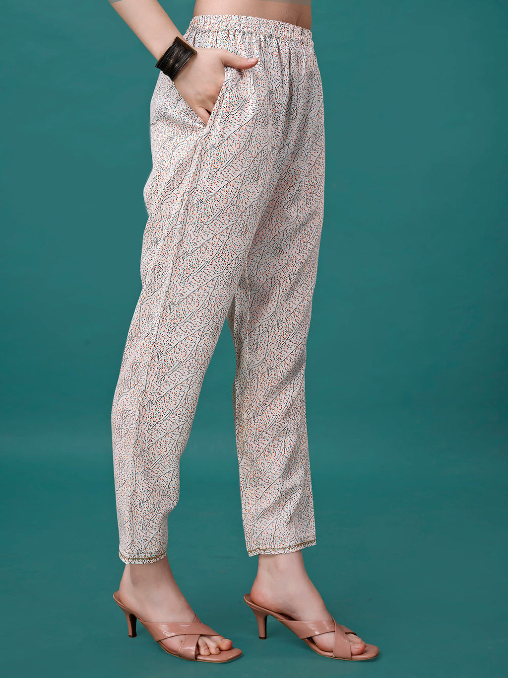 Embroidered & Printed Multicolor Kurta With Pant & Printed Dupatta, Multicolor - Hiral Fashion | Grocsy