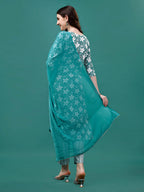 Floral Printed Casual Wear Kurta With Pant & Dupatta, Multicolor - Hiral Fashion | Grocsy