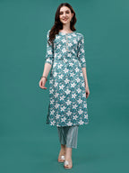 Floral Printed Casual Wear Kurta With Pant & Dupatta, Multicolor - Hiral Fashion | Grocsy