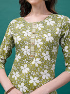Floral Printed Casual Wear Kurta With Pant & Dupatta, Multicolor - Hiral Fashion | Grocsy
