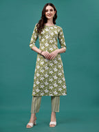 Floral Printed Casual Wear Kurta With Pant & Dupatta, Multicolor - Hiral Fashion | Grocsy