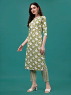 Floral Printed Casual Wear Kurta With Pant & Dupatta, Multicolor - Hiral Fashion | Grocsy