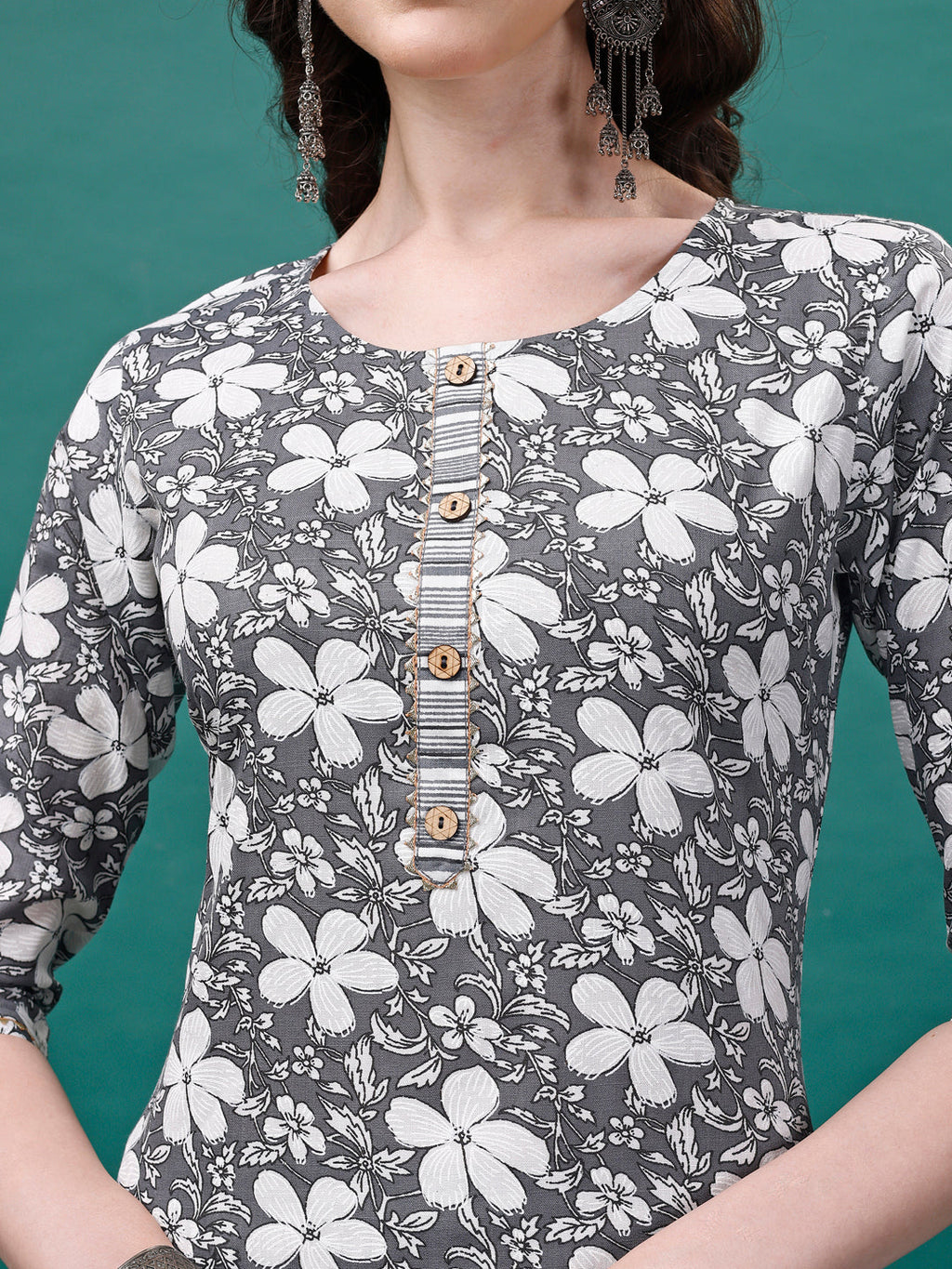 Floral Printed Casual Wear Kurta With Pant & Dupatta, Multicolor - Hiral Fashion | Grocsy