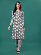 Floral Printed Casual Wear Kurta With Pant & Dupatta, Multicolor - Hiral Fashion | Grocsy